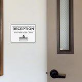 Classic Framed Plus Reception – Wait Here to Be Called Door or Wall Sign | Medical Facility Greeting & Reception