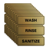 All Quality Standard WASH RINSE SANITIZE Set of 3 Bay Sink Signs - Restaurant & Commercial Kitchen Sink Signs - Easy to Install
