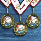 All Quality Water Polo Swirling Stars Design Medal - 1st, 2nd, 3rd Place