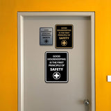 Signs ByLITA Portrait Round Good Housekeeping Is The First Principle Of Safety Door or Wall Sign Easy Installation | Health And Safety | Building And Danger Signs