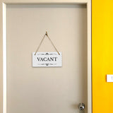 Vacant 5" x 10" Hanging Wall or Door Sign | Rustic Twine | Stylish Business or Office Signage