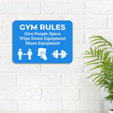 Classic Framed Plus Gym Rules: Give People Space Wipe Down Equipment Share Equipment Door or Wall Sign | Gym Etiquette