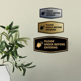 Signs ByLITA Fancy Please Knock Before Entering (Hand Vector) Office Wall or Door Wall or Door Sign
