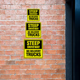 Square Plus Steep Driveway No Delivery Trucks Wall or Door Sign | Health & Safety Warehouse Business Signage