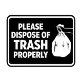 Signs ByLITA Classic Framed Please Dispose Of Trash Properly Wall or Door Sign