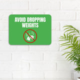 Classic Framed Plus Avoid Dropping Weights Door or Wall Sign | Gym Etiquette