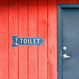 Arrow Shape Toilet 12x4" Wall or Door Sign | Bathroom & Restroom Signage