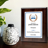 Snowboarding Customizable Wooden Award Plaque | Easel Mount Option | Achievement and Recognition Personalizable Plaques
