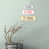 Signs ByLITA Standard Serving Utensils Door or Wall Sign Easy Installation | Durable Construction | Kitchen Essentials | Hygiene | AirBnB Signs