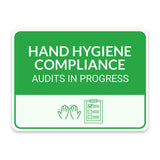 Classic Framed Plus Hand Hygiene Compliance Audits in Progress Door or Wall Sign | Hygiene and Safety Signage