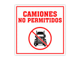 Square Plus Camiones No Permitidos Wall or Door Sign | Spanish | Health & Safety Warehouse Business Signage