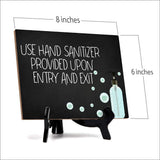 Signs ByLITA Use Hand Sanitizer Provided Upon Entry & Exit, Hygiene Table Sign, 6" x 8"