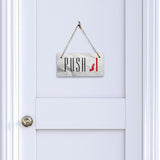 Push 5" x 10" Hanging Wall or Door Sign | Rustic Twine | Signs for Home and Business