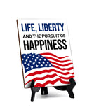 Patriotic Home & Office Decor Table Sign with Acrylic Stand (6x8“)