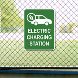 Portrait Round Plus Electric Charging Station Door or Wall Sign | Electric Vehicle Charging Station | Parking