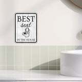 Portrait Round Plus Best Seat In The House Wall or Door Sign | Funny Novelty Home Signs | Home Reminders For Families