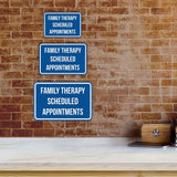 Classic Framed Plus Family Therapy Scheduled Appointments Door or Wall Sign | Medical Specialism Rooms