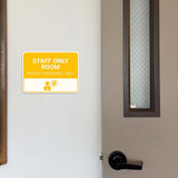 Classic Framed Plus Staff Only Room – Medical Personnel Only Door or Wall Sign | Hygiene and Safety Signage