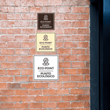 Signs ByLITA Square Eco Point Wall or Door Sign | Spanish Bilingual Business And Office Signs