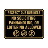 Signs ByLITA Classic Framed Respect Our Business: No Soliciting, Panhandling, or Loitering Allowed Wall or Door Sign (Multipacks)