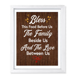 Designs ByLITA Bless This Food Before Us The Family Beside Us And The Love, Between Us, Wall Print Art | Religious Home Decor (Unframed or Framed)