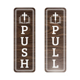 Signs ByLITA Vertical Push and Pull Door Signs (Bible and Cross) Door Sign