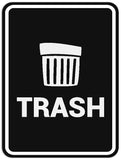 Signs ByLITA Portrait Round Trash Sign - Laser-Engraved Lettering | Durable ABS Plastic | Vibrant Colors | Powerful Foam Tape