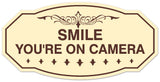 Signs ByLITA Victorian Smile You're On Camera Wall or Door Sign - Laser-Engraved Lettering | Durable ABS Plastic | Vibrant Colors | Powerful Foam Tape