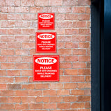 Square Plus Notice Please Shut Off Engines While Making Delivery Wall or Door Sign | Health & Safety Warehouse Business Signage