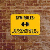 Classic Framed Plus Gym Rules: If You Can Lift It You Can Put It Back Door or Wall Sign | Gym Etiquette