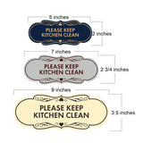 Signs ByLITA Designer Please Keep Kitchen Clean Wall or Door Sign
