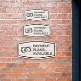 Fancy Plus Payment Plans Available Wall or Door Sign | Reception Clinic Signs