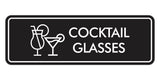 Signs ByLITA Standard Cocktail Glasses Door or Wall Sign Easy Installation | Durable Construction | Kitchen Essentials | Hygiene | AirBnB Signs