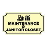 Notched Standard Maintenance & Janitor Closet Wall or Door Sign | Facilities and Rooms Sign