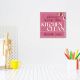 Square Plus Please Keep This Kitchen Clean Thank You Wall or Door Sign | Home & Office Decor