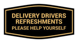 Signs ByLITA Fancy Delivery Drivers Refreshments Please Help Yourself Wall or Door Sign