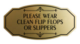 Signs ByLITA Victorian Please Wear Clean Flip Flops Or Slippers Wall or Door Sign