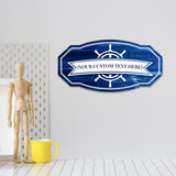Victorian Custom plus Boat (Catalina Blue Wood) Door or Wall Sign | Easy Installation | Family & Business Signage
