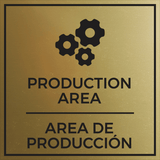 Signs ByLITA Square Production Area Door or Wall Sign | Spanish Bilingual Warehouse and Factory Sign