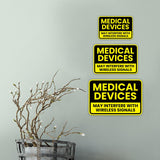 Classic Framed Plus Medical Devices May Interfere With Wireless Signals Door or Wall Sign | Miscellaneous Warning Signs - Industrial & Construction