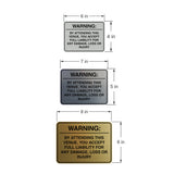 Signs ByLITA Classic Framed Warning: By Attending This Venue, You Accept Full Liability for Any Damage, Loss or Injury Door or Wall Sign Easy Installation | Warning Health & Safety | Office & Venues