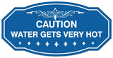 Signs ByLITA Victorian Caution Water Gets Very Hot Wall or Door Sign - Laser-Engraved Lettering | Durable ABS Plastic | Vibrant Colors | Powerful Foam Tape