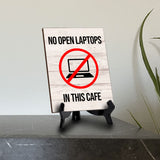 Remote Working Tipping Signs|Café or Restaurant Etiquette Decor Table Sign with Acrylic Stand (6x8“)