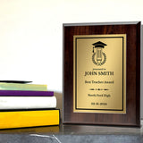 Teacher Recognition Customizable Award Plaque | Achievement and Service Personalizable Plaques