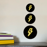 Circle Plus Lightning Neon Graphic Style Wall or Door Sign | Live Streamer Gaming Themed Decoration