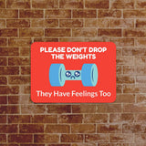 Classic Framed Plus Please Don't Drop The Weights They Have Feelings Too Door or Wall Sign | Gym Etiquette
