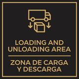 Signs ByLITA Square Loading and Unloading Area Wall or Door Sign | Spanish Bilingual Warehouse Signs