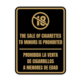Signs ByLITA Portrait Round The Sale Of Cigarettes To Minors Is Prohibited Door or Wall Sign | Spanish Bilingual Warehouse and Factory Signs