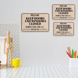 Classic Framed Plus Keep Doors And Windows Closed While Using The A/C. Thank You Door or Wall Sign | Public Notice Signs