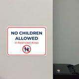 Classic Framed Plus No Children Allowed In Restricted Areas Door or Wall Sign | Child Safety Business Signs